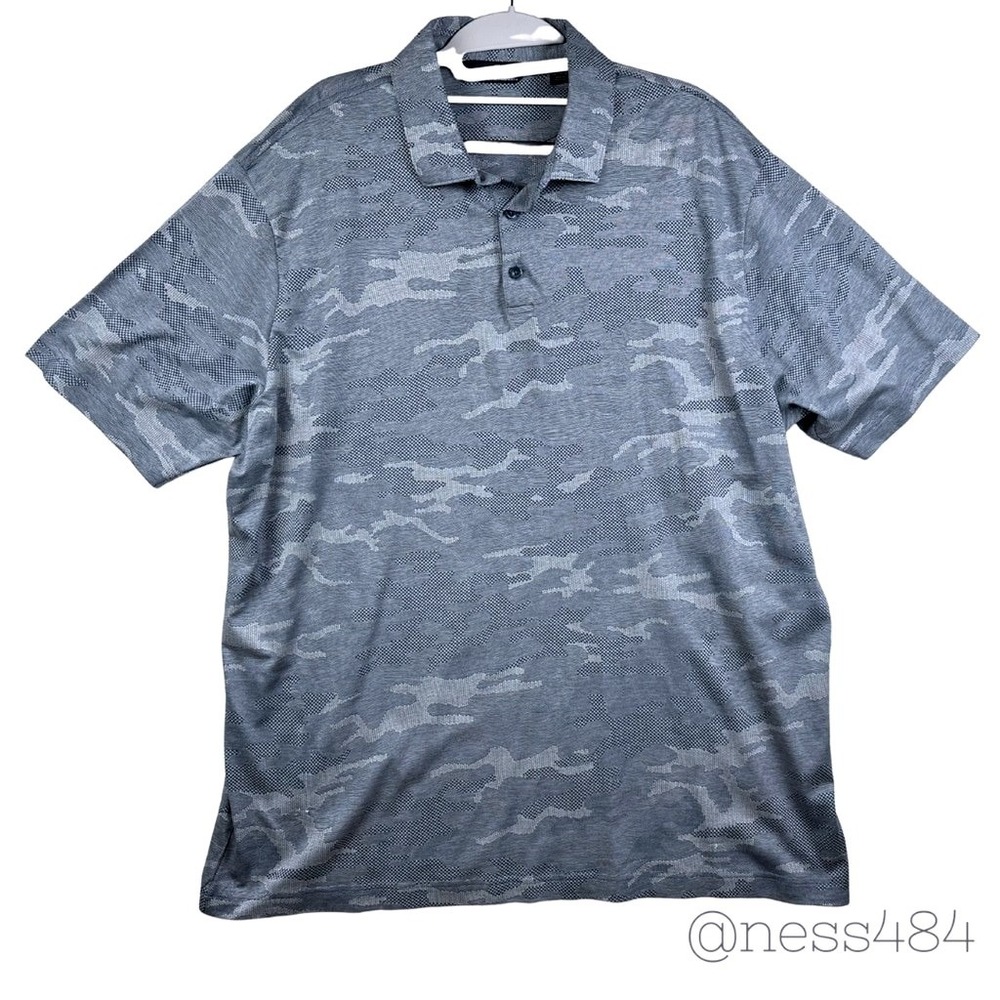 NWOT Men's Hart Schaffner‎ Marx XL Blue Gray Camo Polo Shirt